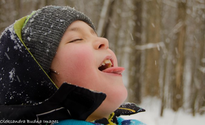 catching snowflakes