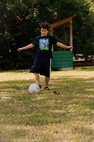 playing soccer at Sugarloaf KOA