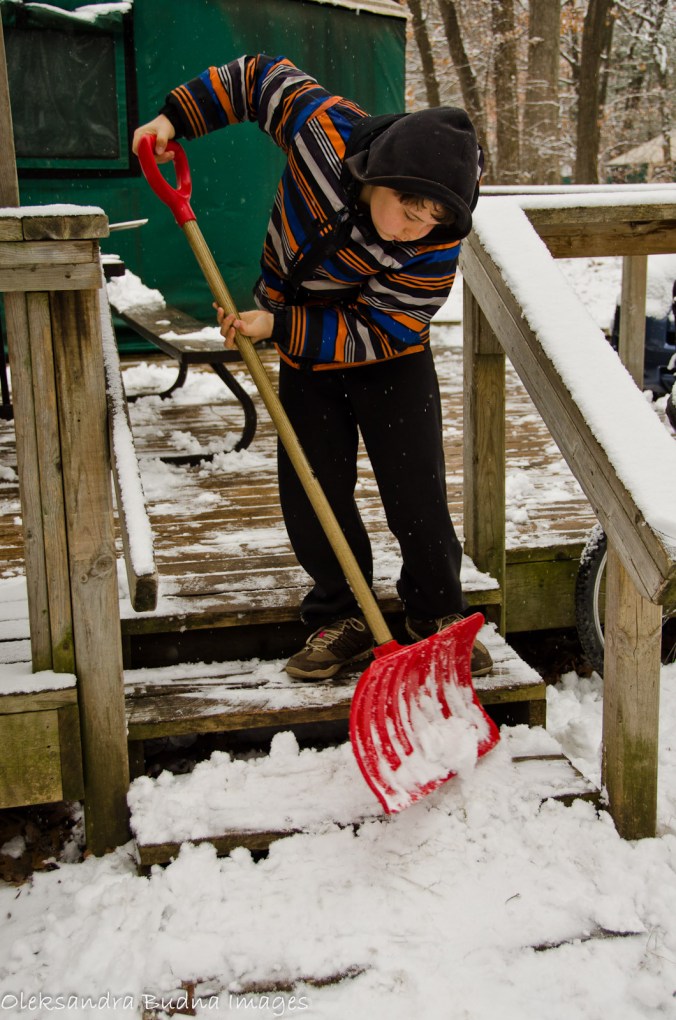 shoveling snow