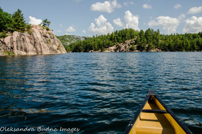 Canoeing on George Lake at Killarney Provincial Park