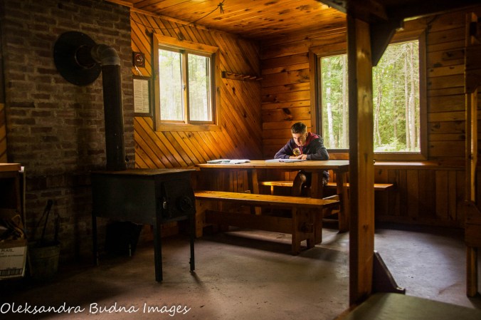inside Gitche Gumee cabin at Porcupine Mountains