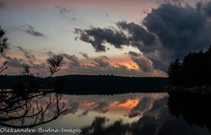sunset over the lake at Silent Lake Provincial Park