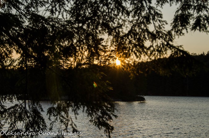 sunset on Maggie Lake at Algonquin Provincial Park