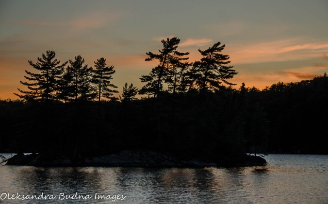 sunset on Maggie Lake at Algonquin Provincial Park