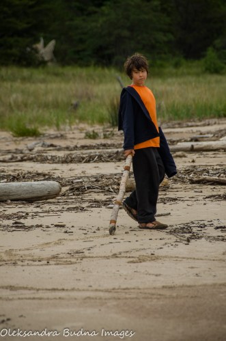 walking along the beach in Neys Provincial Park