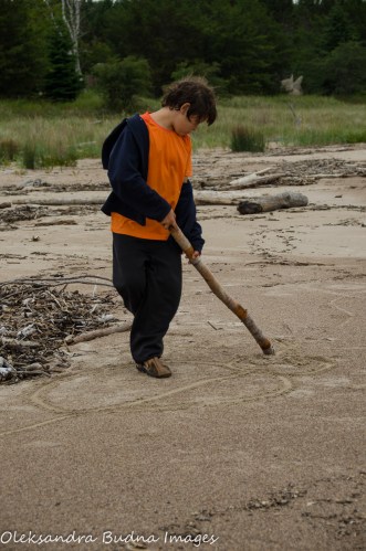 walking along the beach in Neys Provincial Park