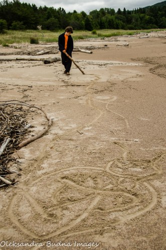 walking along the beach in Neys Provincial Park