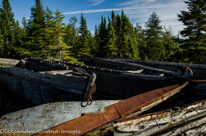 logging boats remains in Neys Provincial Park
