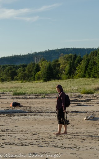 walking along the beach in Neys Provincial Park