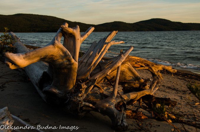 sunset on the beach in Neys Provincial Park