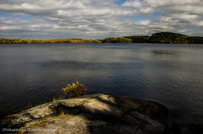 Stormy Lake in Restoule in the fall