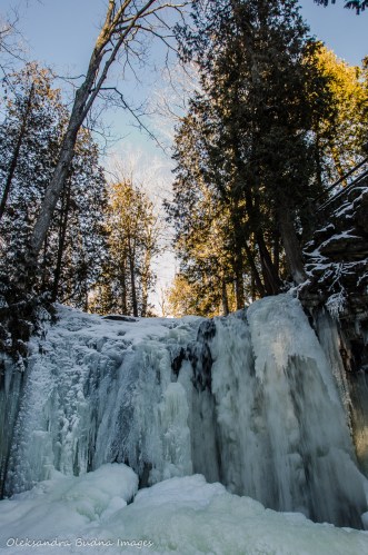 frozen waterfall at Hilton Falls Conservation Area
