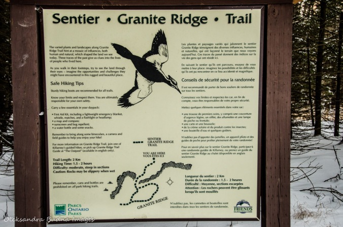 Granite Ridge Trail sign in Killarney