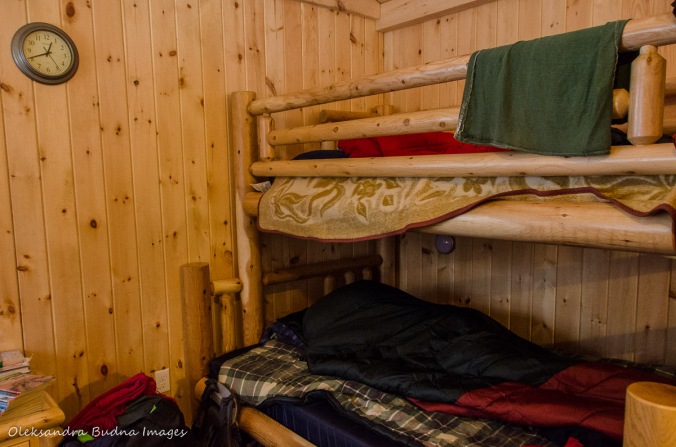 inside a camp cabin in Killarney