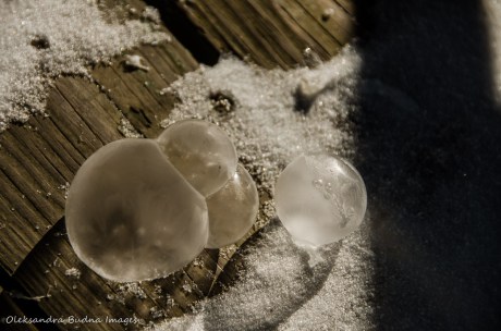 frozen soap bubbles