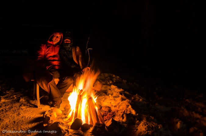 campfire in the winter
