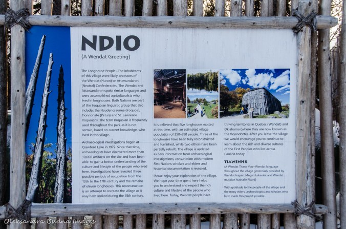 informatio panel about Iroquoian village at Crawford Lake Conservation Area