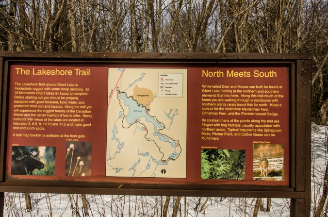 Lakeshore trail map at Silent Lake