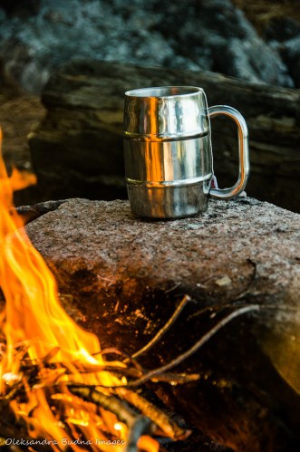 cup of tea near the campfire