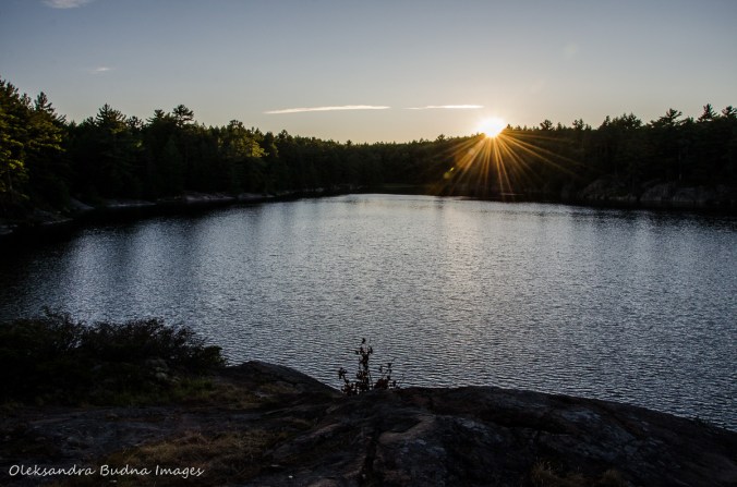 sunset on Terry Lake in Killarney