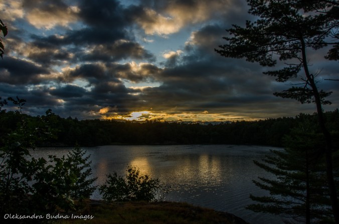 sunrise on Terry Lake in Killarney