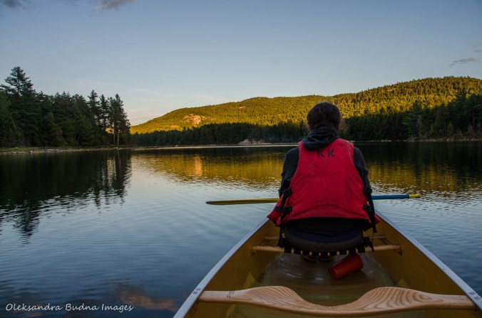 paddling on Boundary Lake in Killarney