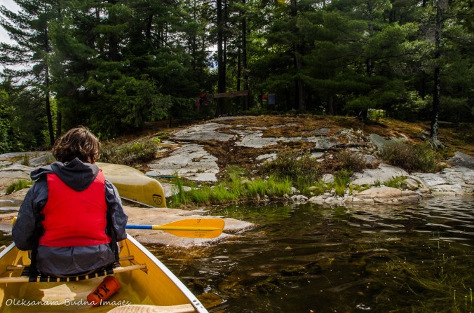paddling on Boundary Lake in Killarney