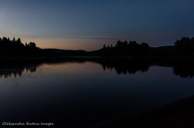 Kearney Lake in Algonquin after sunset at 