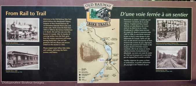 Old Railway bike trail map in Algonquin
