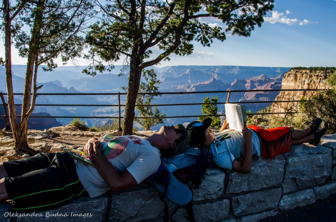 taking a break a Grand Canyon