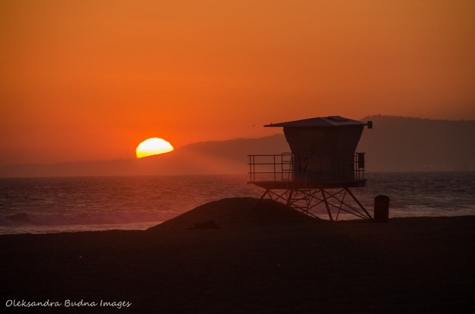 sunset at Huntington Beach 