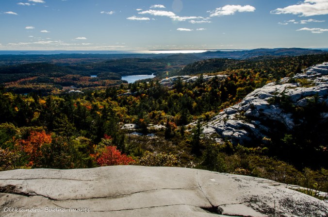 view from Silver Peak in Killarney in the fall