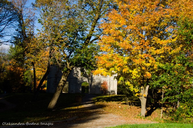 Hermitage Ruins at Dundas Valley Conservation Area in the fall