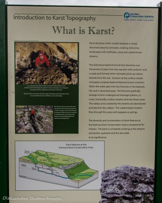 information panel at Eramosa Karst