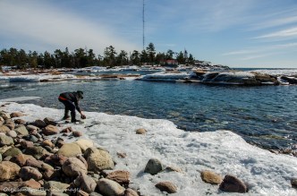 Georgian Bay and Killarney lighthouse in the winter