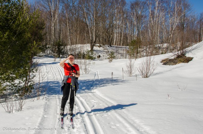 cross-coutnry skiing on the Freeland Trail in Killarney