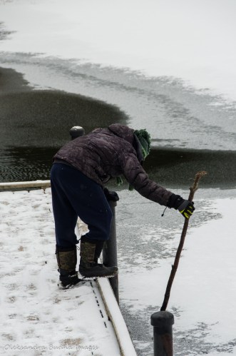 breaking ice on the Old Ausable Channel in Pinery