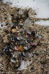 frozen rocks and ice