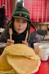eating pancakes at Mountsber Conservation Area