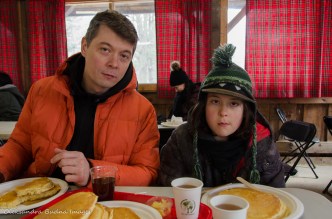 eating pancakes at Mountsber Conservation Area