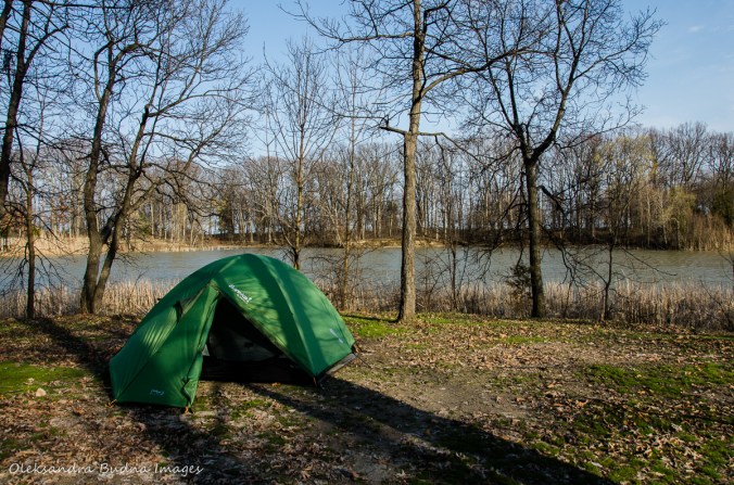 green tent at Wheatley Provincial Park