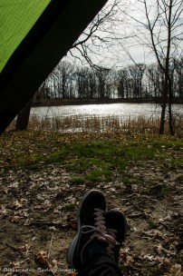 view from the tent at Wheatley Provincial Park