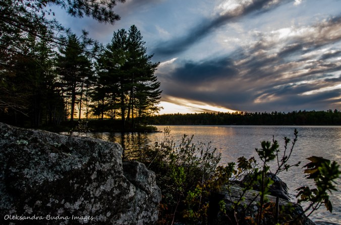 sunset on Big Salmon Lake in Frontenac