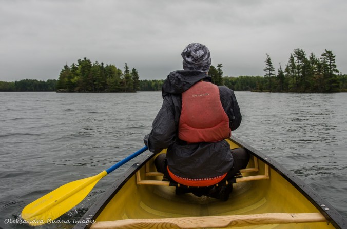 paddling on Big Salmon Lake in Frontenac