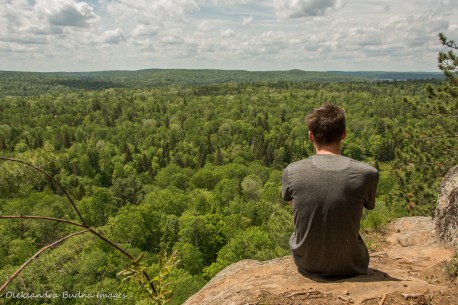 enjoying the views from Centennial Ridges in Algonquin