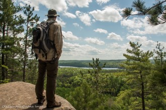 enjoying the views from Centennial Ridges Trail in Algonquin