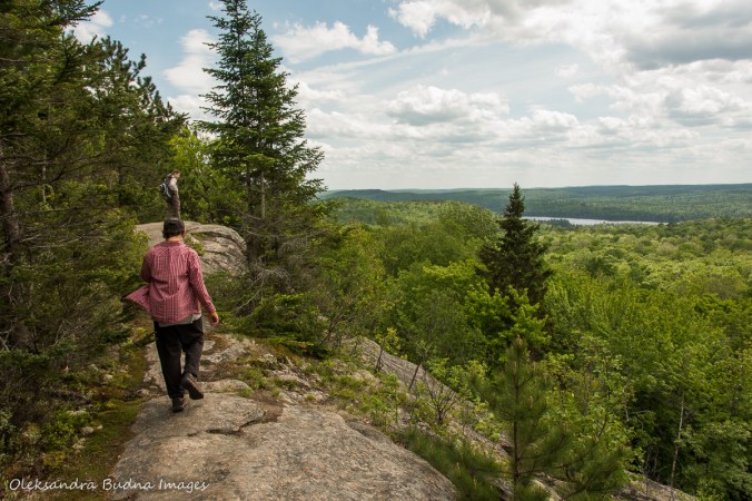 hiking Centennial Ridges trail in Algonquin
