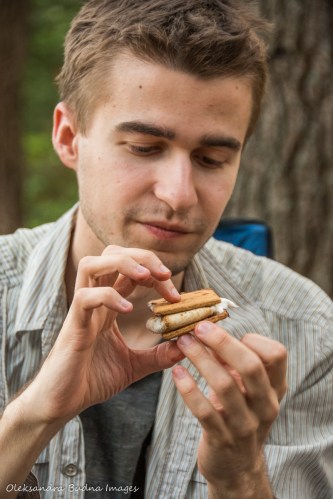 eating s'mores