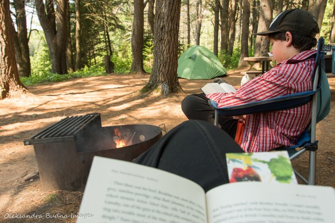 reading at the campground
