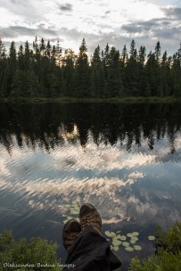 enjoying sunset on Faya Lake in Algonquin